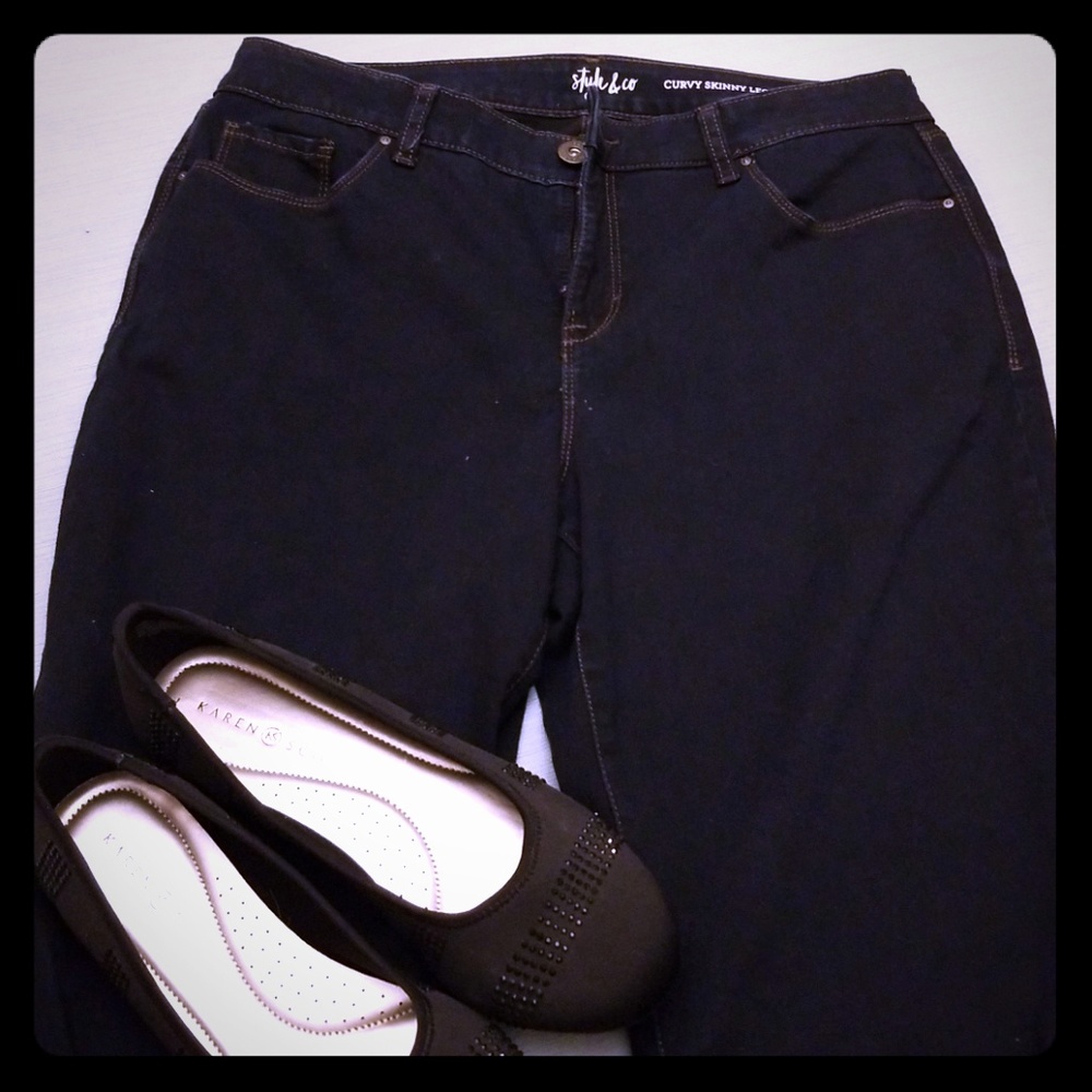 Style Co Curvy Skinny Leg Dark Jean's 12